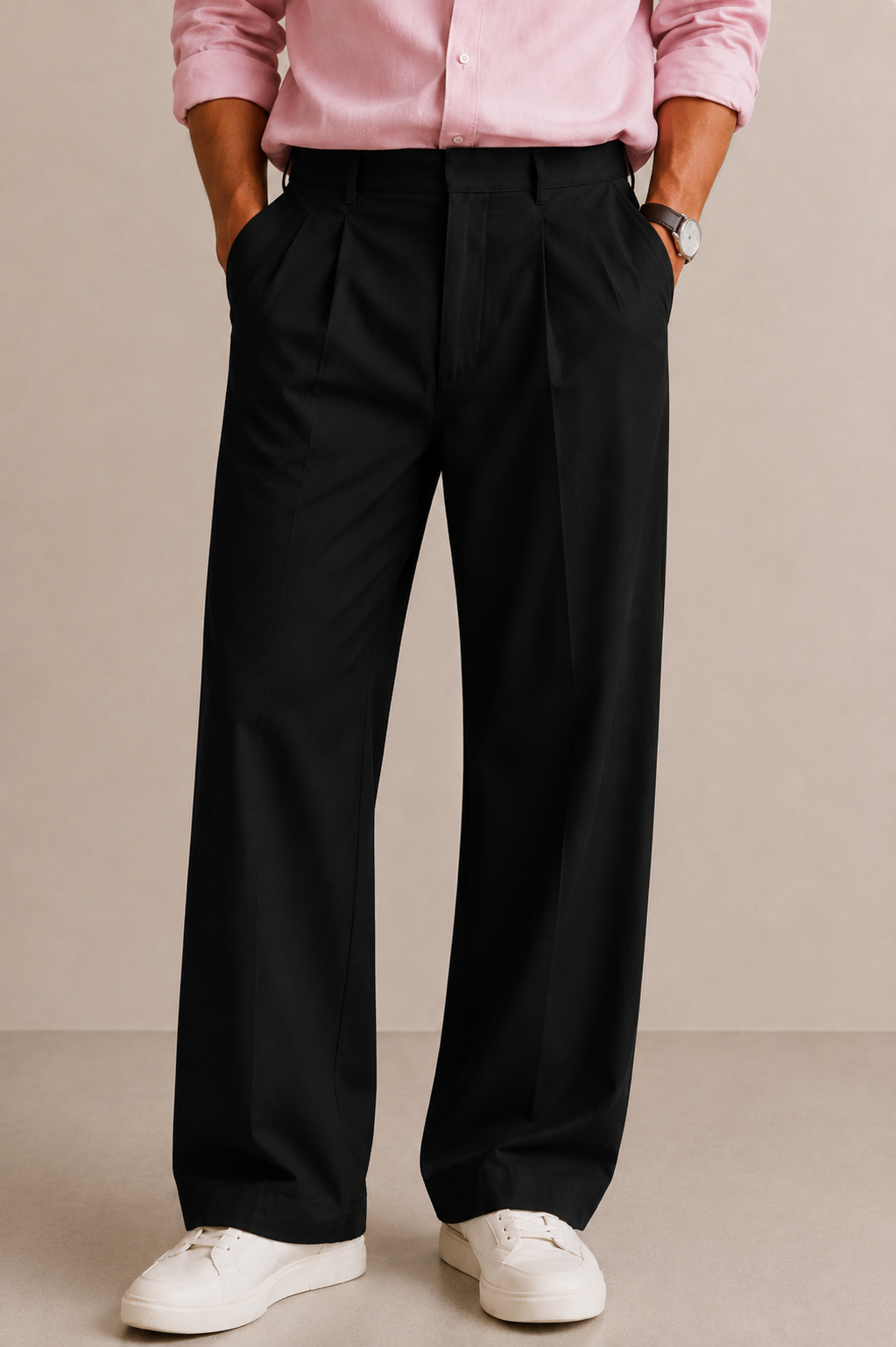 Noir Prestige Wide-Leg Trouser