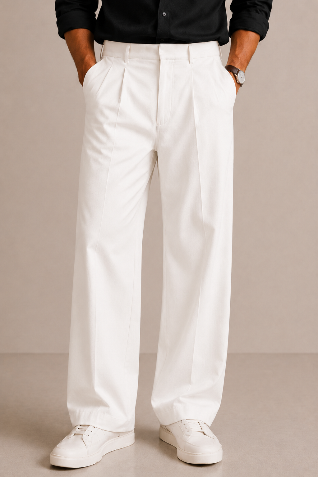 Ivory Regent Wide-Leg Trouser