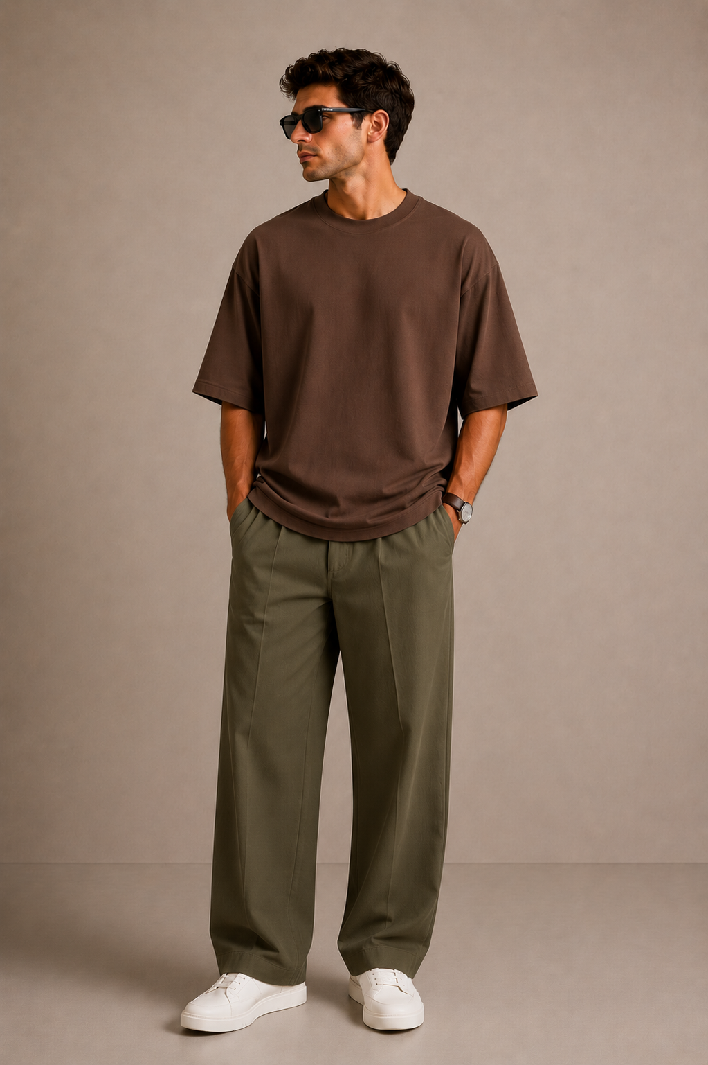 Mocha Drift Oversized Tee