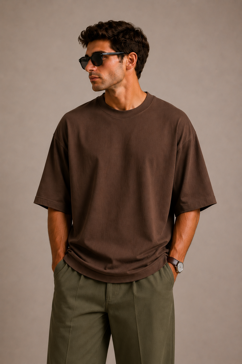 Mocha Drift Oversized Tee