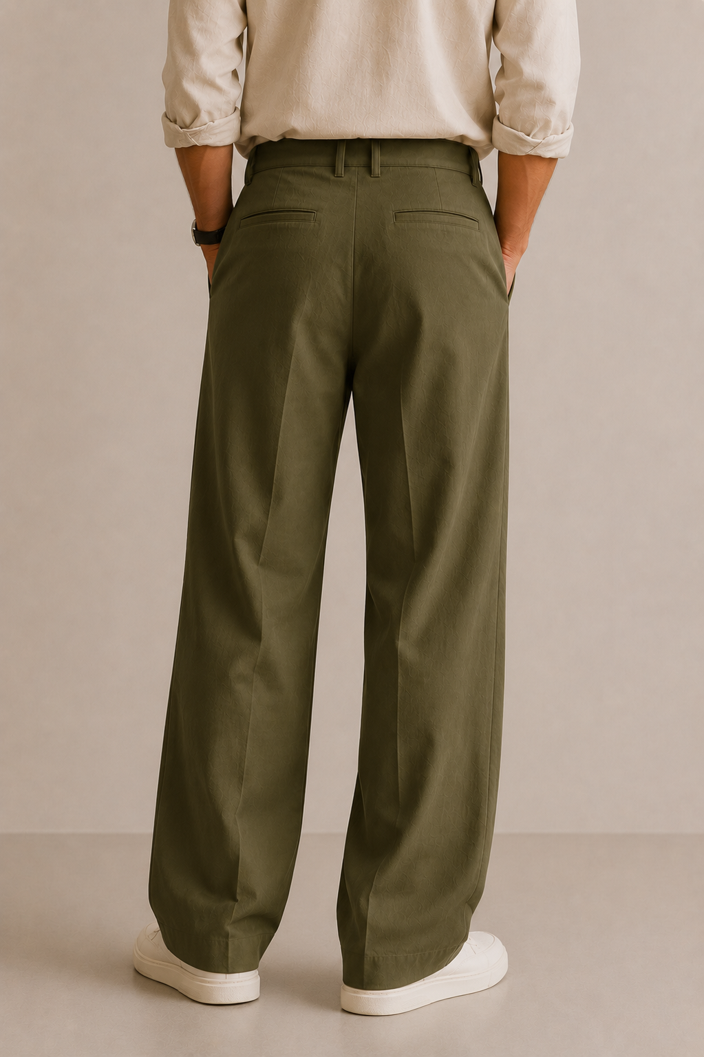 Olive Luxe Wide-Leg Trousers