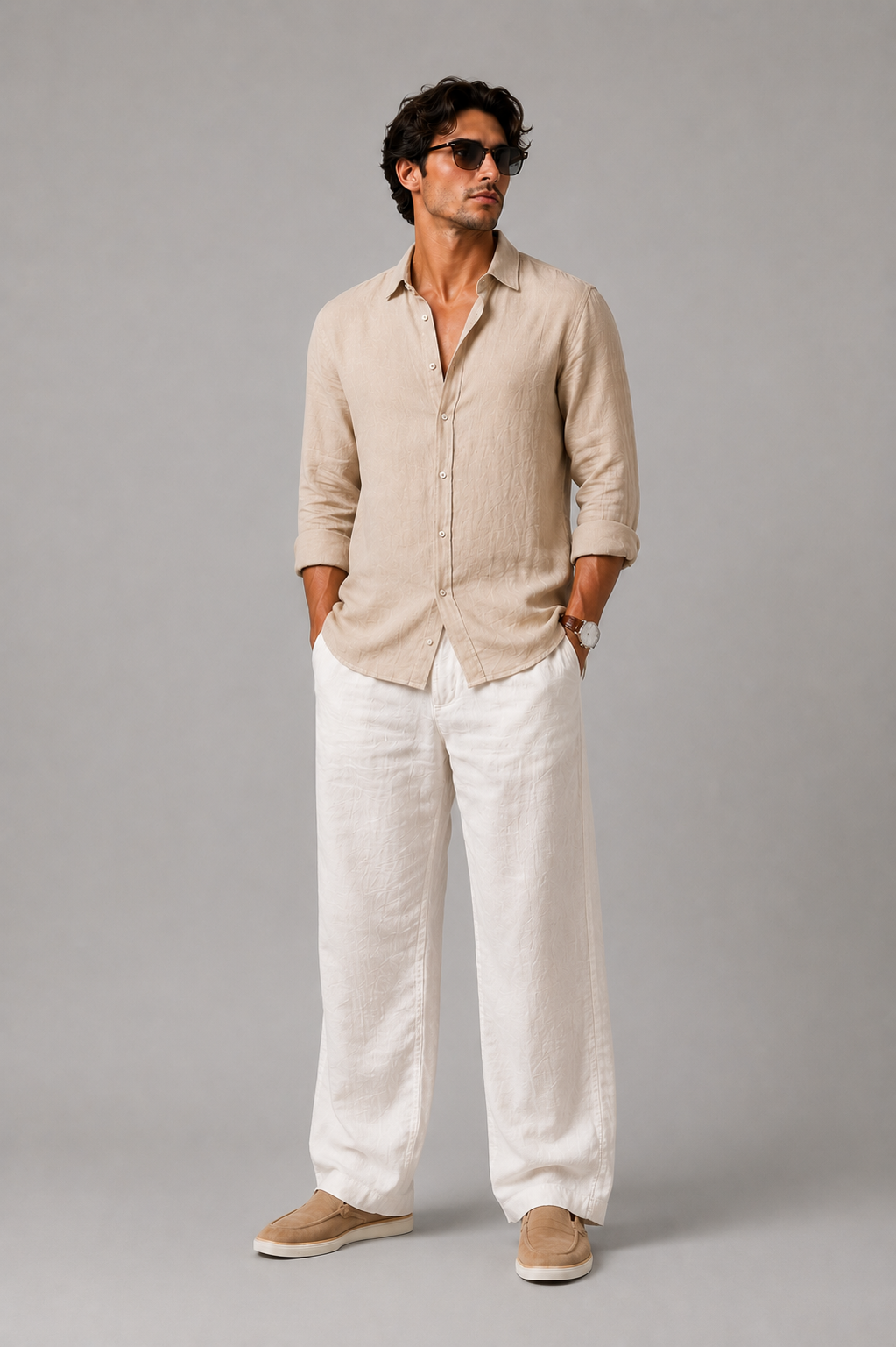 Premium Sand Linen Shirt