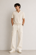 Cream Polo Cargo Co-Ord Set