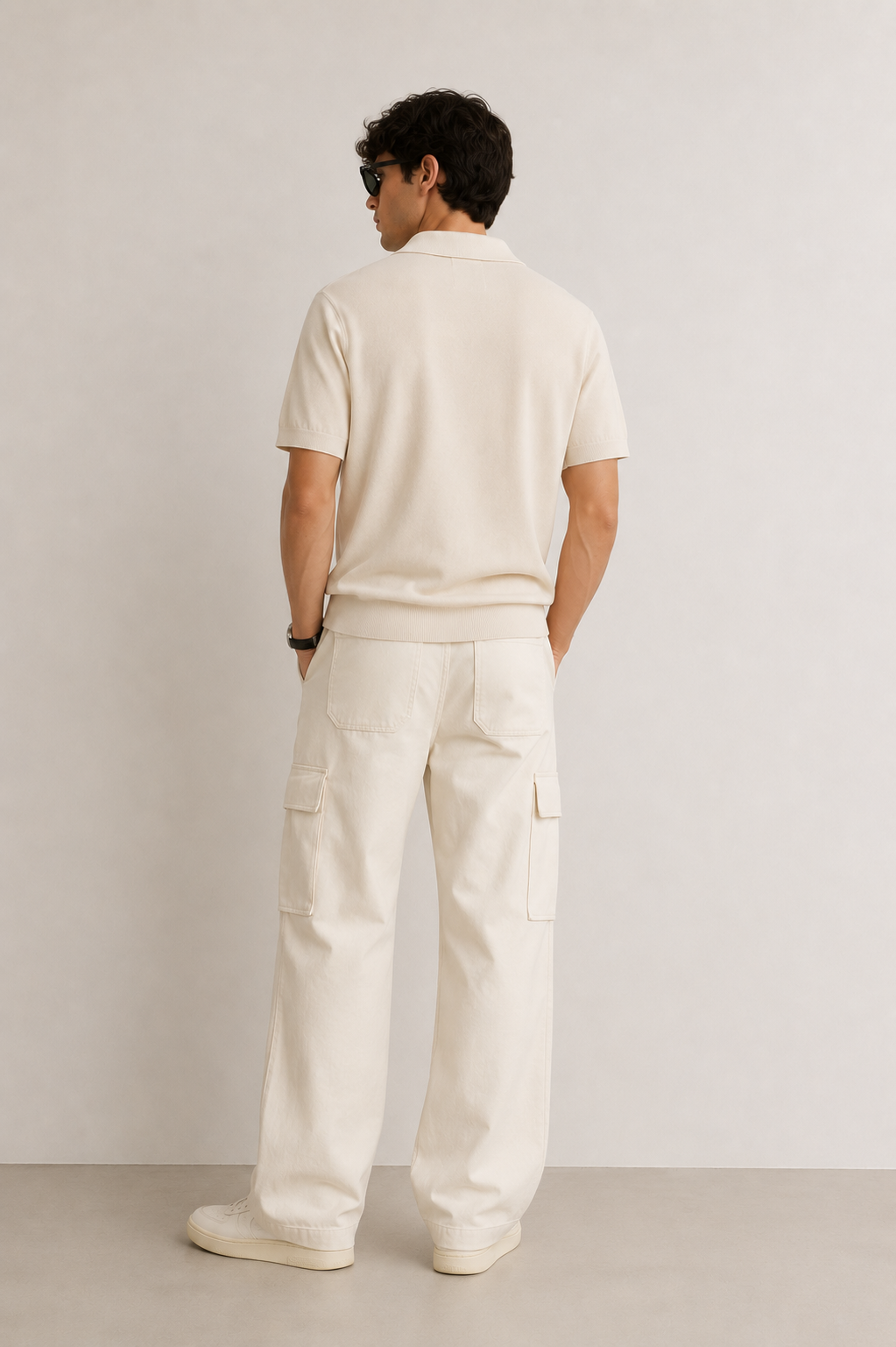Cream Polo Cargo Co-Ord Set