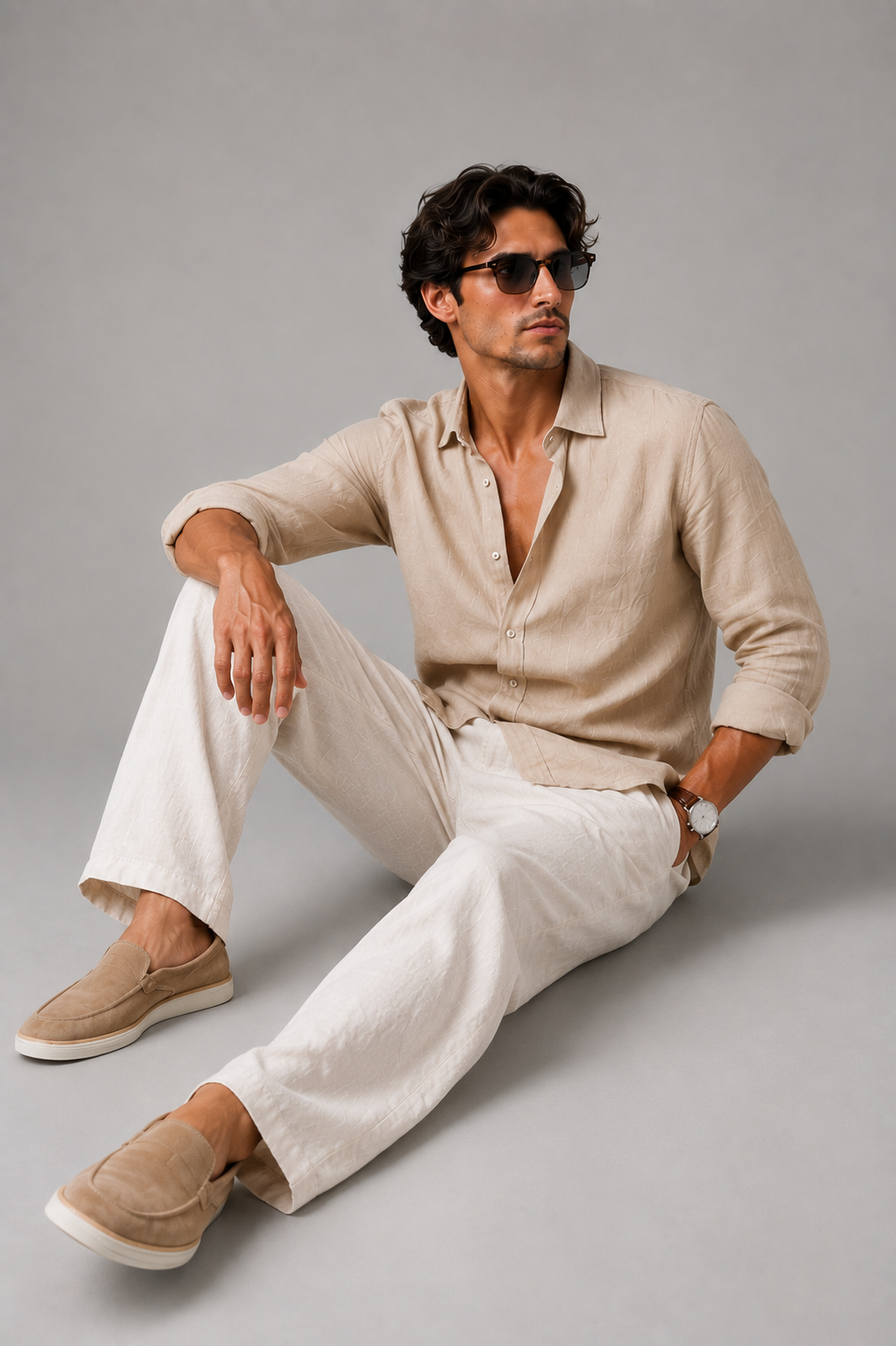 Premium Sand Linen Shirt